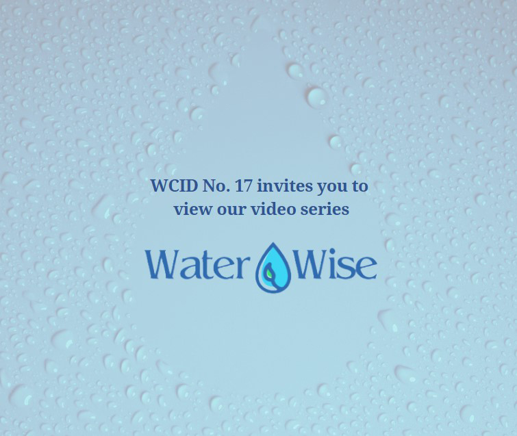Condensation forming an outline of a water drop, promoting WCID No. 17’s water-wise videos.