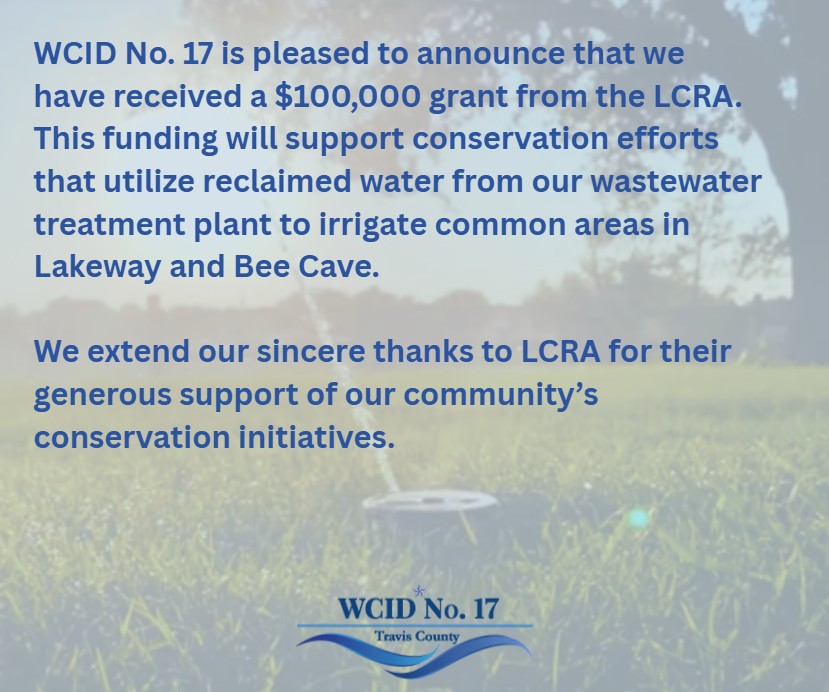 Sprinkler watering a green lawn using reclaimed water, representing irrigation funded by a $100,000 grant.